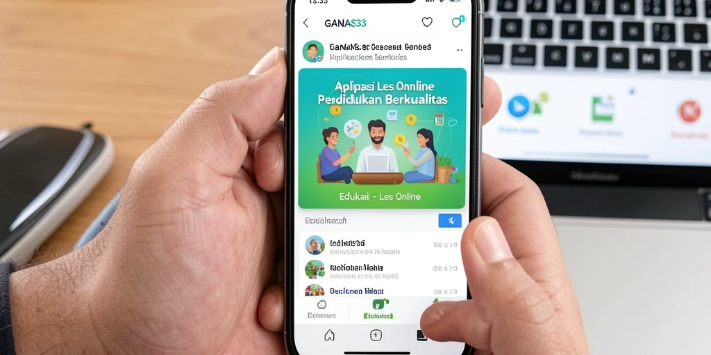 Tampilan antarmuka interaktif dari aplikasi Les Online GANAS33.