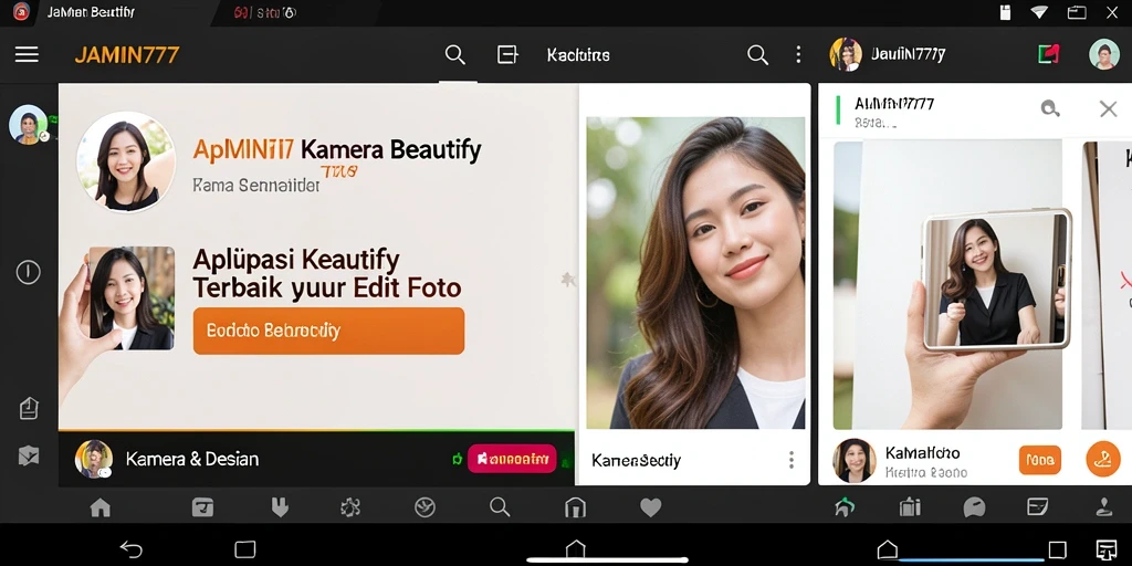 Antarmuka ramah pengguna dengan fitur Kamera Beautify yang canggih.