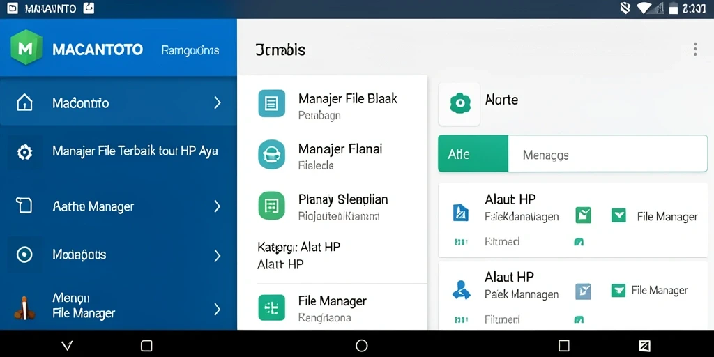 Tampilan antarmuka aplikasi MACANTOTO sebagai File Manager yang intuitif.
